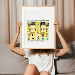 Tel Aviv Watercolor Art print, Israel Wall art