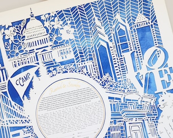 Papercut Custom Wedding Ketubah, Custom ketubah