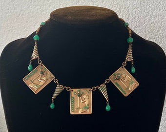 Vintage Art Deco Design Egyptian Necklace