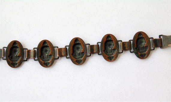 Vintage Egyptian Revival Copper Bracelet - image 4