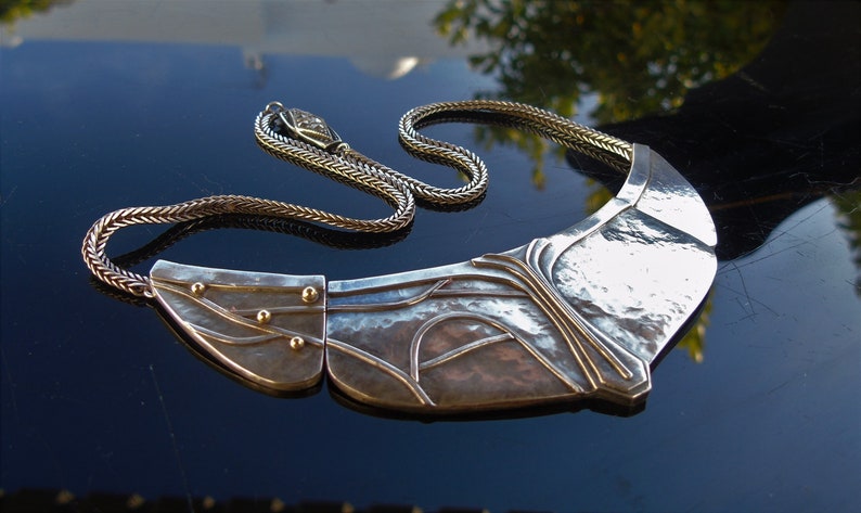 Vintage Art Deco Haute Couture Silver Collar Necklace