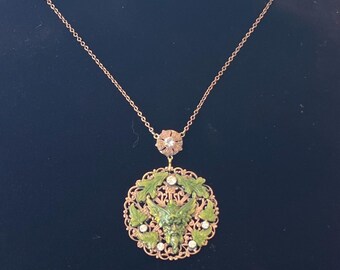 Collana con ciondolo vintage "Uomo Verde"