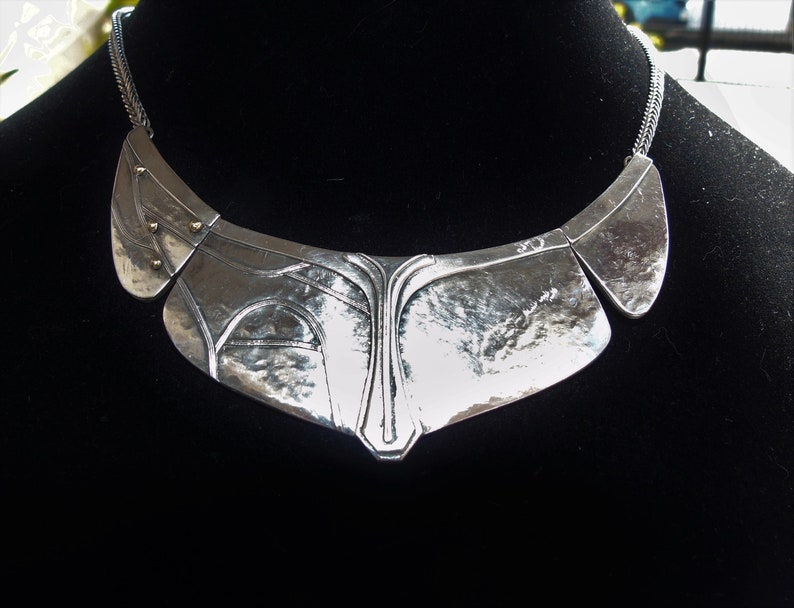 Vintage Art Deco Haute Couture Silver Collar Necklace
