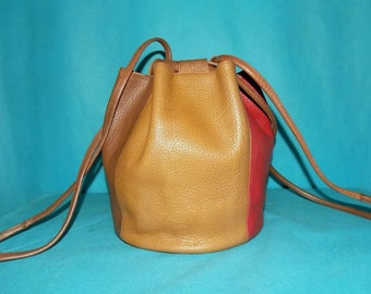 sac sceau LONGCHAMP vintage année 80 en cuir multicolore