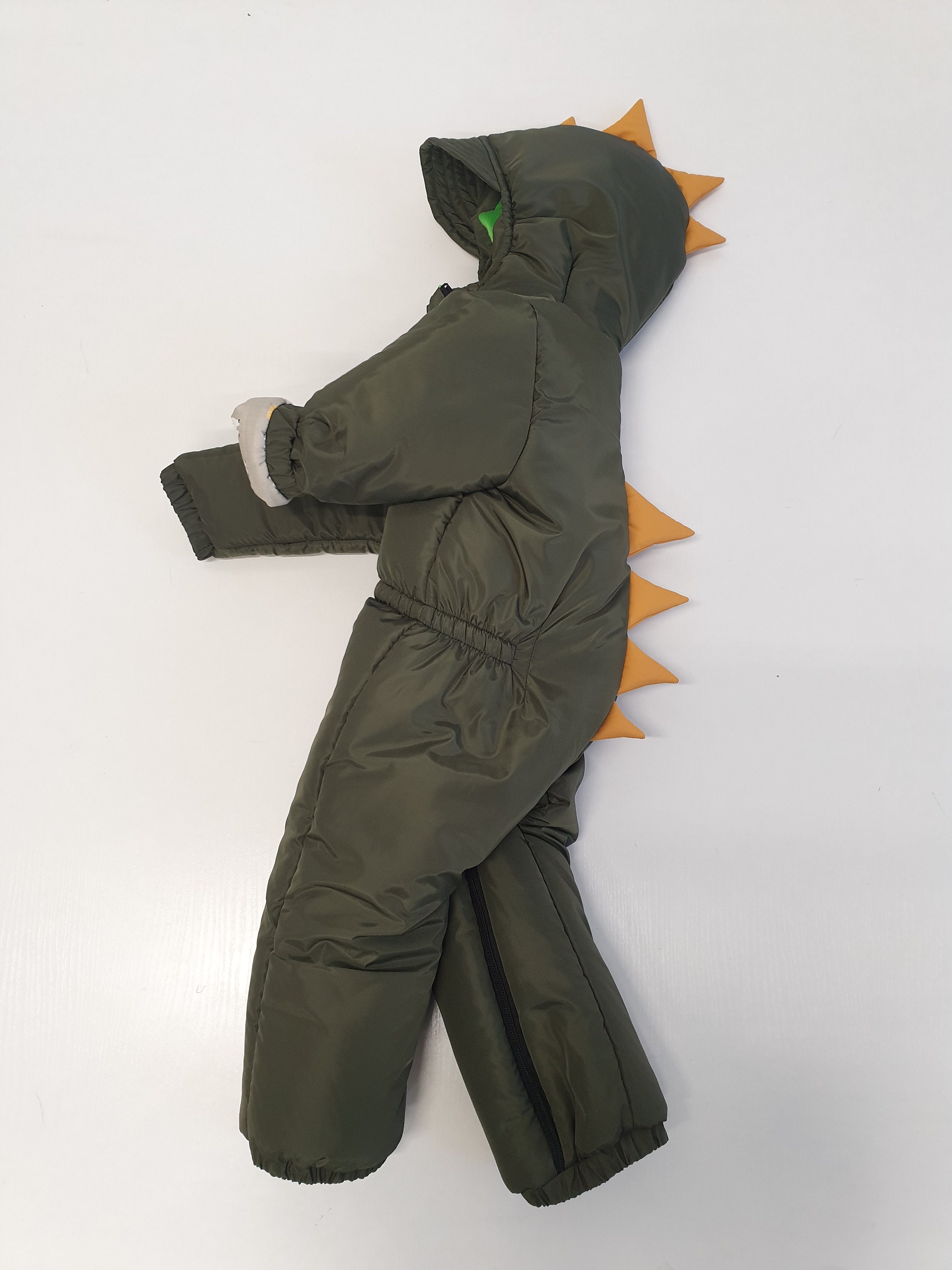 Khaki Pramsuit Dino for Kids, Snowsuit 13years, Baby Snowsuits, Winter