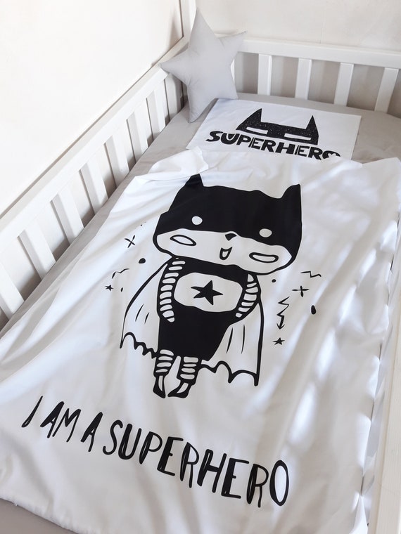 Superhero Kids Bedding Set Duvet Cover And Pillow Case Set Etsy