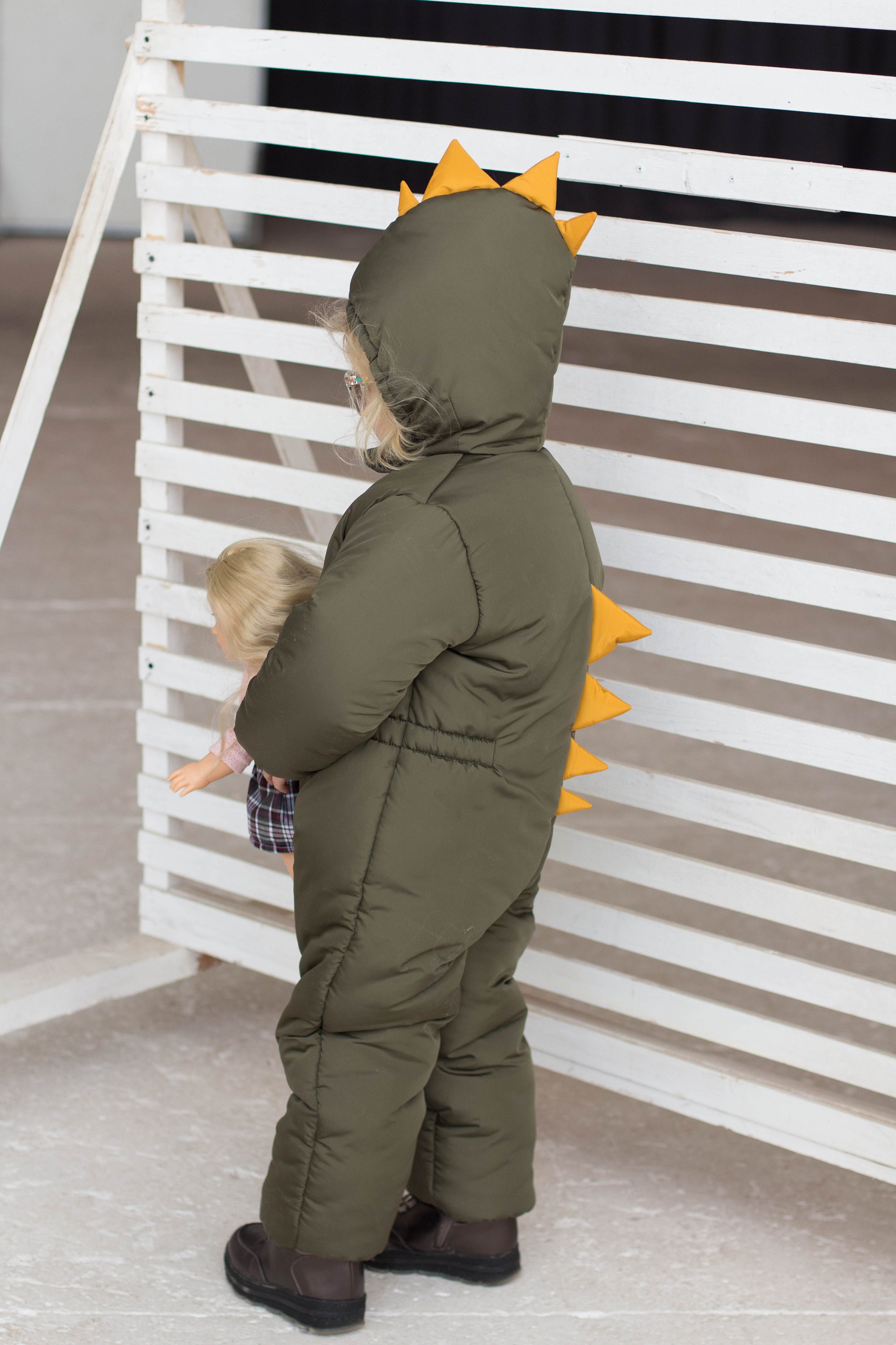 Khaki Pramsuit Dino for Kids, Snowsuit 13years, Baby Snowsuits, Winter