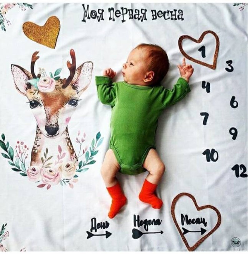 Milestone Blanket Gender Neutral Photo Backdrop Personalized Etsy