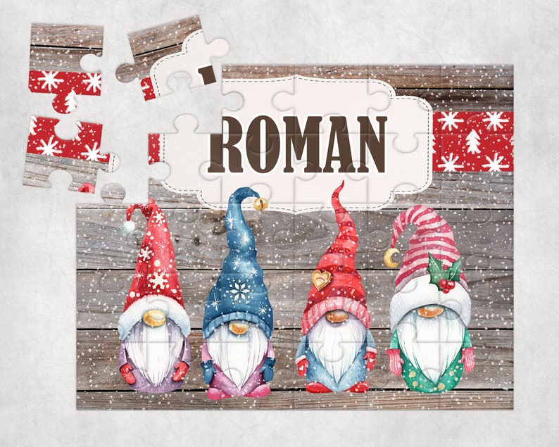 Christmas Gnomes Name Sublimation Design Downloads Etsy