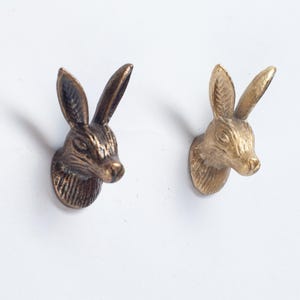 Rabbit drawer knob - Rustic rabbit handle - Furniture knob - Drawer handle