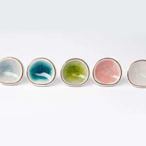 Glazed Porcelain Door Knob - Ceramic Blue, White, Green, Grey, Brown Drawer Pull Handle - Furniture Hardware - Shabby Chic Style Home Decor