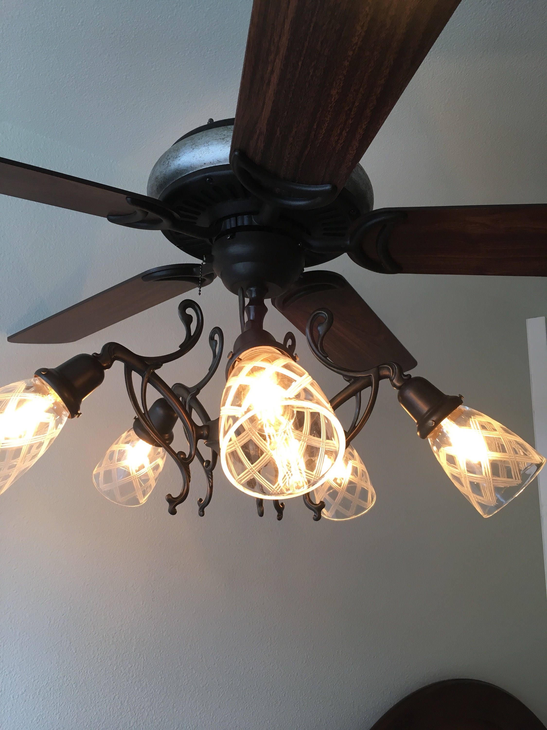 French Tripple Cut Crystal Ceiling Fan
