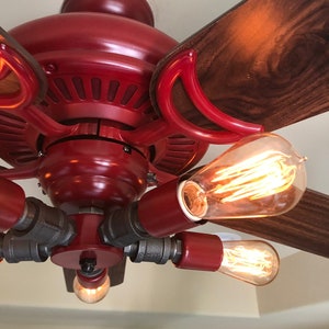 Industrial Vintage Red Fan