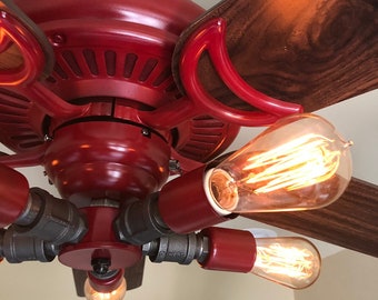 Industrial Vintage Red Fan