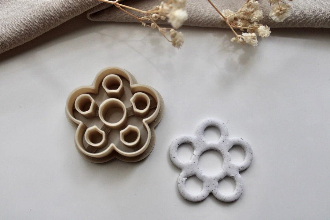 Daisy Thread Cutter Open Daisy Polymer Clay Cutter Custom Polymer Clay Cutters Polymer Clay ...
