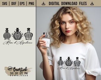 Three perfume bottles, file for cutting machines, instant download