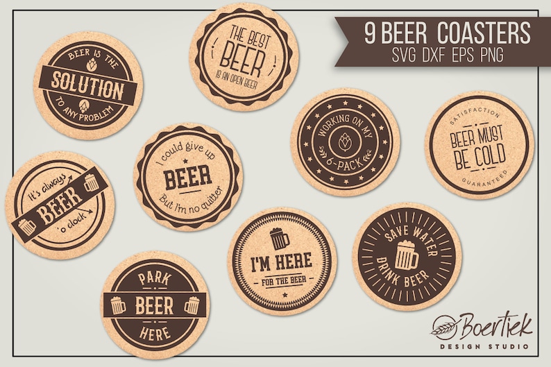 9 funny quotes for beer coasters SVG cut files | Etsy