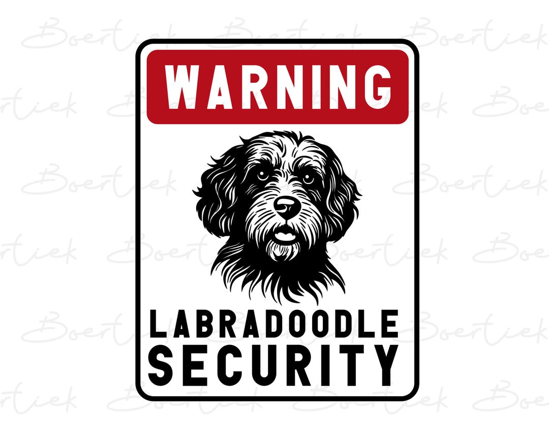 Warning Sign Labradoodle, SVG File for Cutting Machines, Instant ...