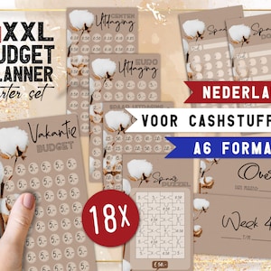 XXL Budget planner Starter set PDF download | Nederlands | Geschikt voor A6 Budgetplanner | Cashstuffing | Spaarchallenges en spaardoelen