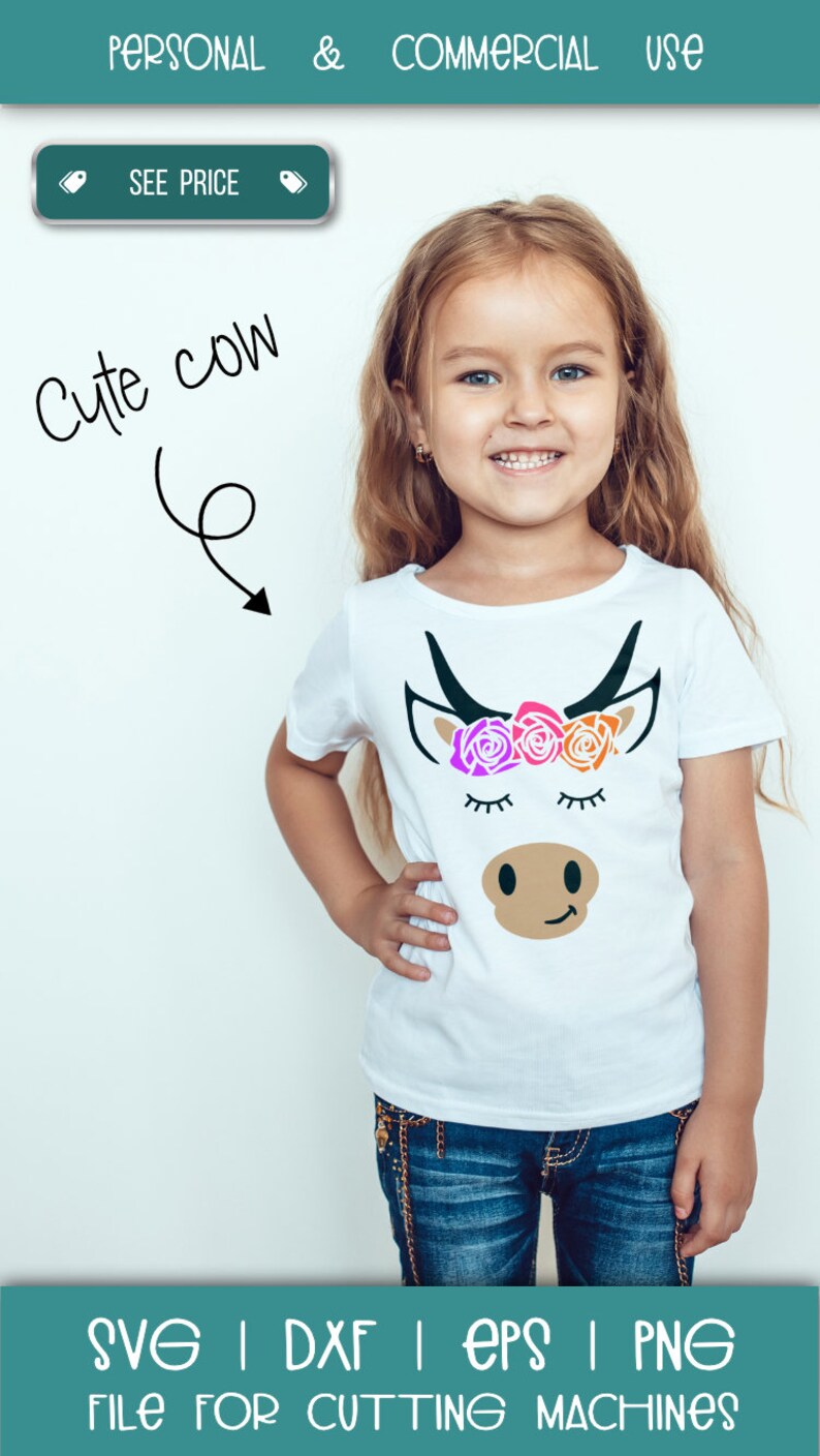 Download Sweet cow face SVG cut file | Etsy