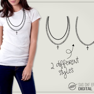 Necklace with cross, SVG cut file