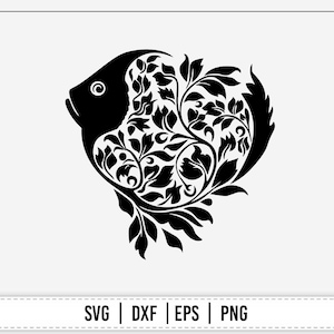 Decorative fish SVG file for cutting machines, instant download