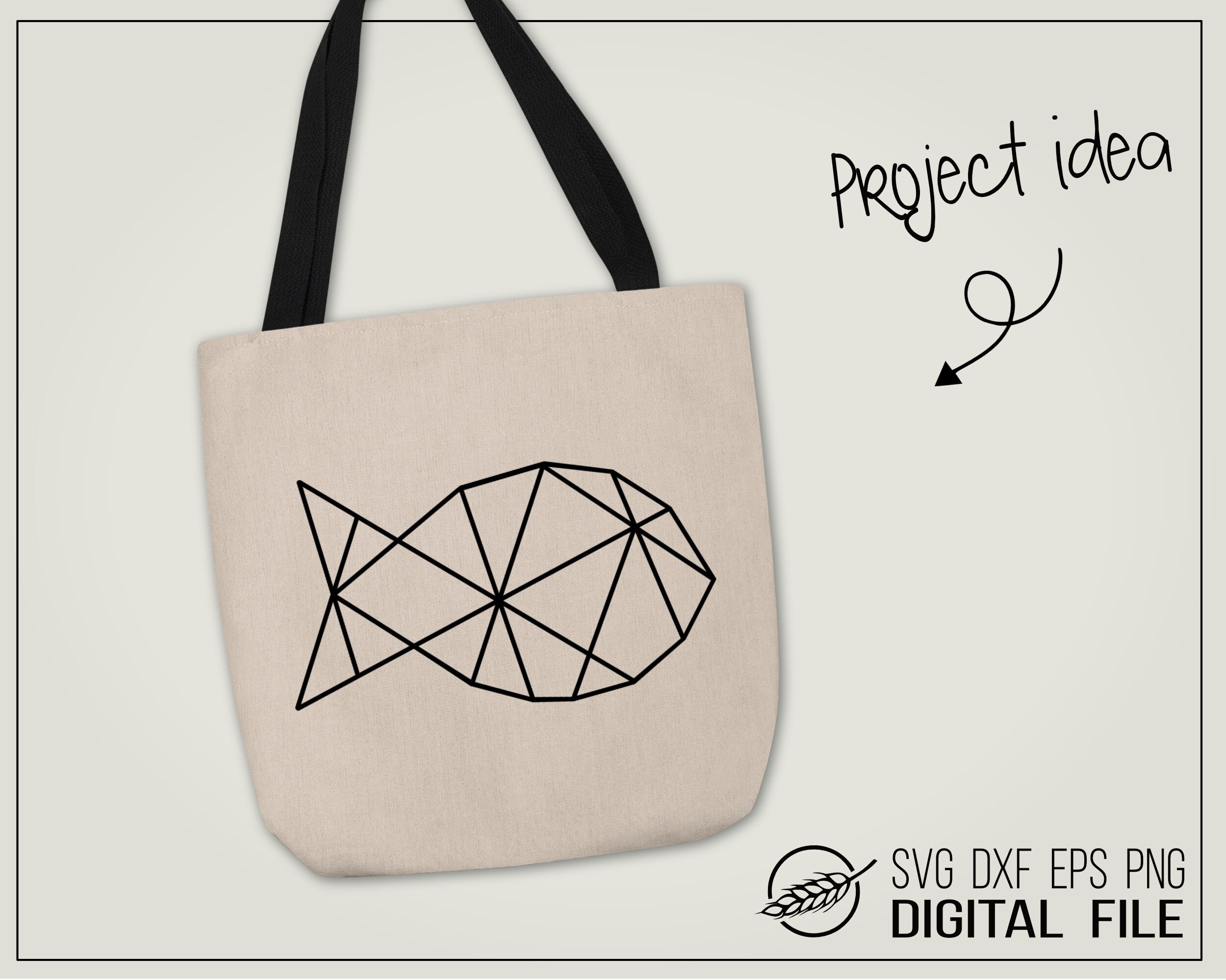 Geometric fish digital download svg dxf eps png cut file for cutting ...