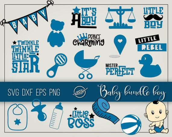 Download 20 Baby Boy Elements For Baby Birth Announcement Svg Cut Etsy