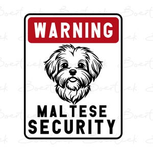 Warning sign Maltese, SVG file for cutting machines, instant download