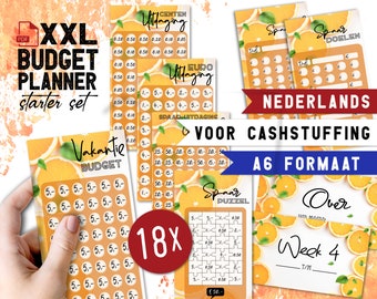 XXL Budget planner Starter set PDF download | Nederlands | Geschikt voor A6 Budgetplanner | Cashstuffing | Spaarchallenges en spaardoelen