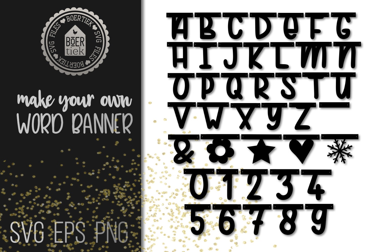 Make Your Own Word Banner SVG File With Letters Numbers and - Etsy