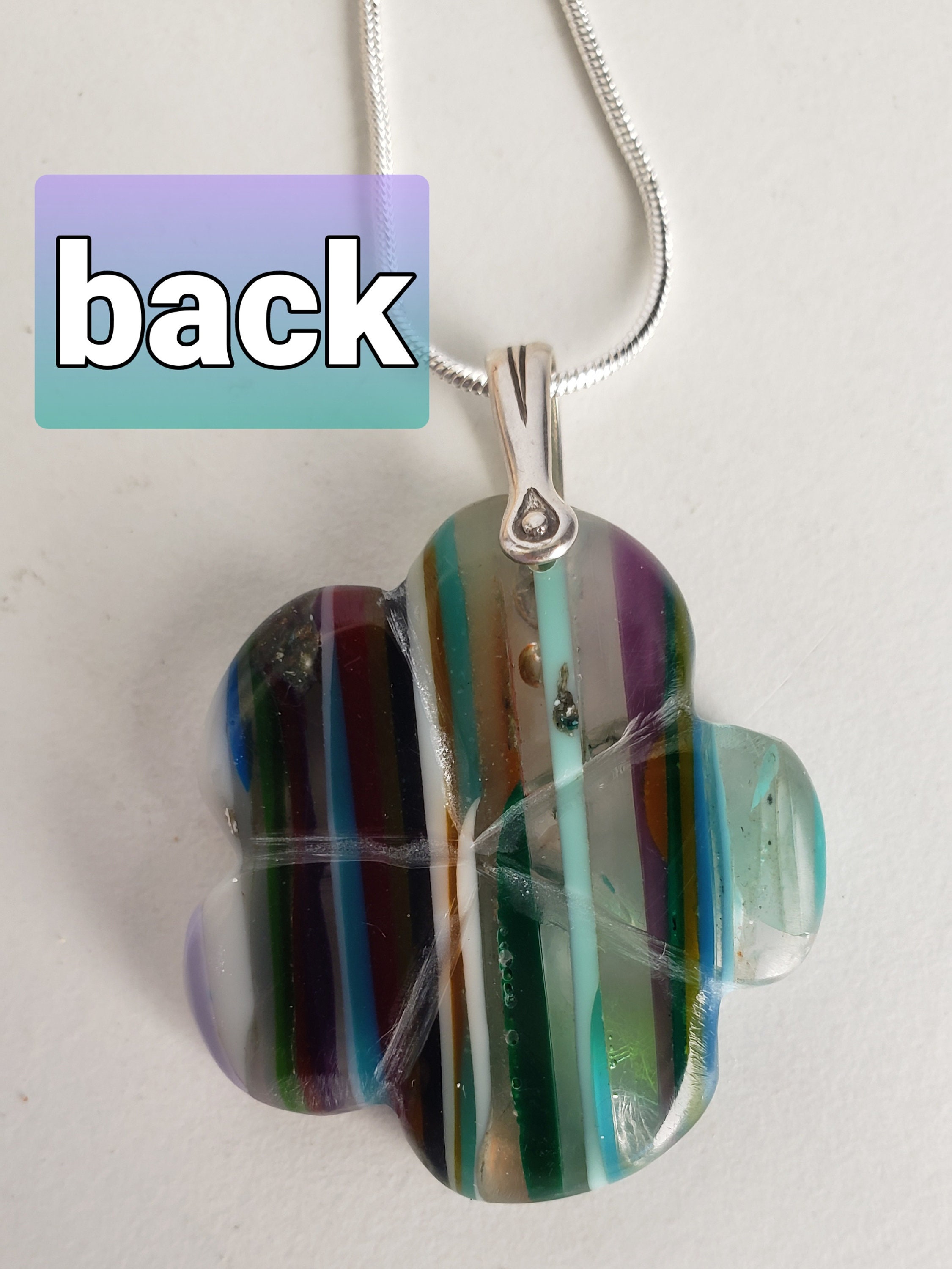 Recycled Resin Plumeria Pendant .925 Silver Chain Included Upcycled into Jewelry Handmade Rainbow Colors Surfite Jewelry