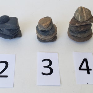 MINIATURE in size Stone Cairns, River Pebble, GLUED together, Meditation Rocks, Cairns Represent Safety-Hope-Friendship, Chena River, Alaska