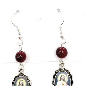 Sacred Heart of Jesus Drop Earrings