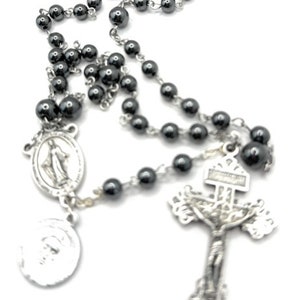Grey Hematite Holy Face Chaplet