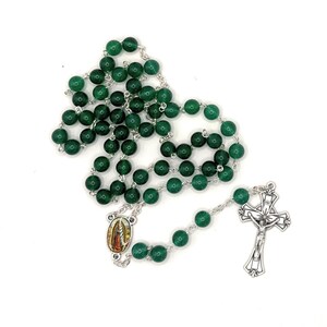 Unsere Liebe Frau von Guadalupe 8 MM jade Rosenkranz Perlen