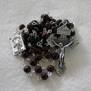 Rosary, Holy Rosary, Crown of Thorns Red Tiger Eye 6mm beads