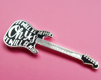 Wayne's World Guitar Hard Enamel Pin It Will Be Mine, Oh YES! Excalibur 62 Fender Stratocaster Badge