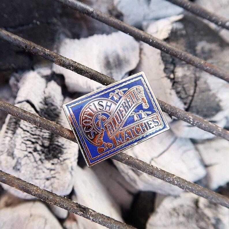 Scottish Bluebell Matches Hard Enamel Pin Retro Packaging Etsy