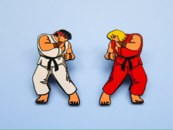 Ken Street Fighter 2 Hard Enamel Pin Arcade Gaming Badge Sega Game ...