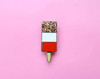 Fab Retro Ice Lolly Hard Enamel Pin Nostalgic Ice Cream Flair Badge - British Popsicle Pins