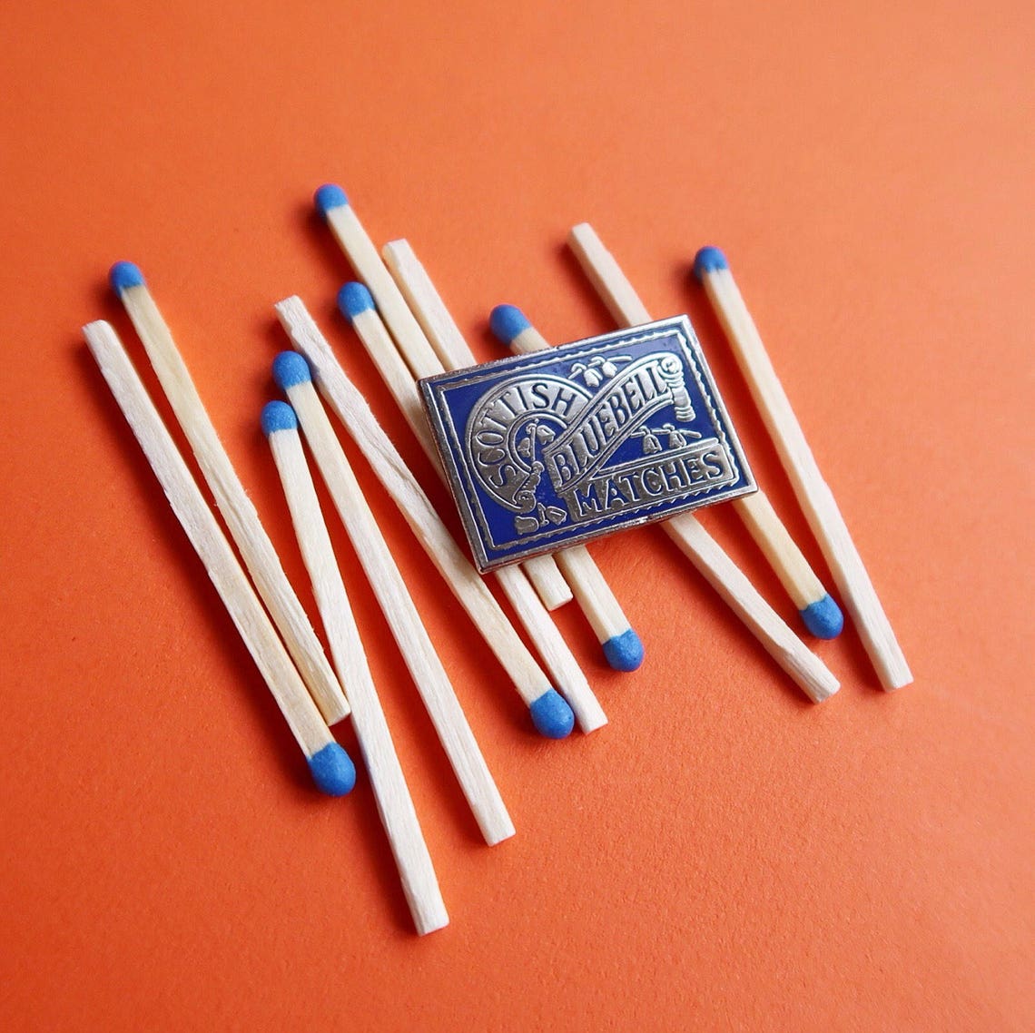 Scottish Bluebell Matches Hard Enamel Pin Retro Packaging Etsy UK