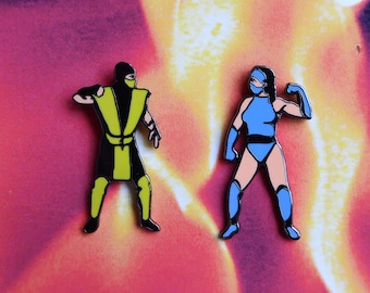 KMNZ KMNPARTY Pins NERO TINA LITA ピンバッジ Kitana Mortal Kombat Ninja Hard Enamel Pin - Arcade Gaming Badge