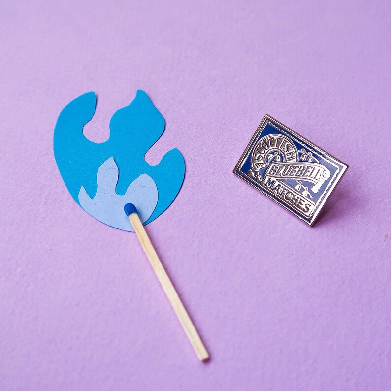 Scottish Bluebell Matches Hard Enamel Pin Retro Packaging | Etsy