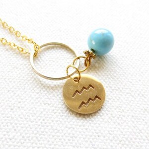 Turquoise necklace attributed to the sign of the Aquarius ref.18786