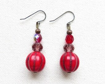 red earrings