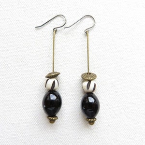 Black pearl earrings ref.18804