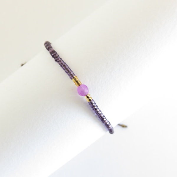 Bracelet perle de rocailles violet réf. 241109