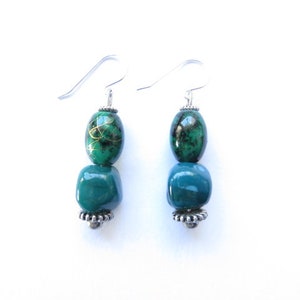 English green earrings ref.18736