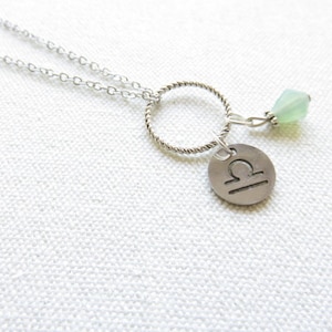 zodiac necklace the scale sign and jade ref.20188